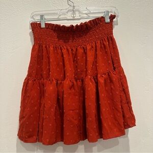 Red orange skirt boho